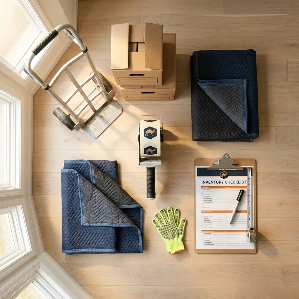 Professional moving supplies and packing materials layout for Lincolnshire residential relocations
